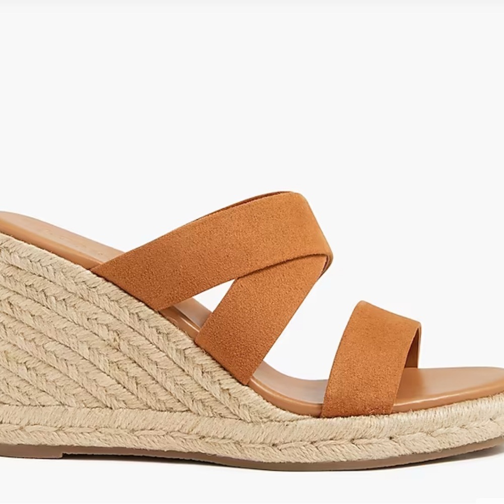 NWB J. Crew Wide-strap espadrille mule wedges Size 7